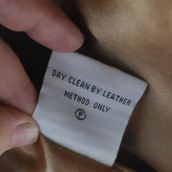 Pamela McCoy Collection Women's 100% Leather Tan Moto Biker Jacket Size L - Picture 8 of 11